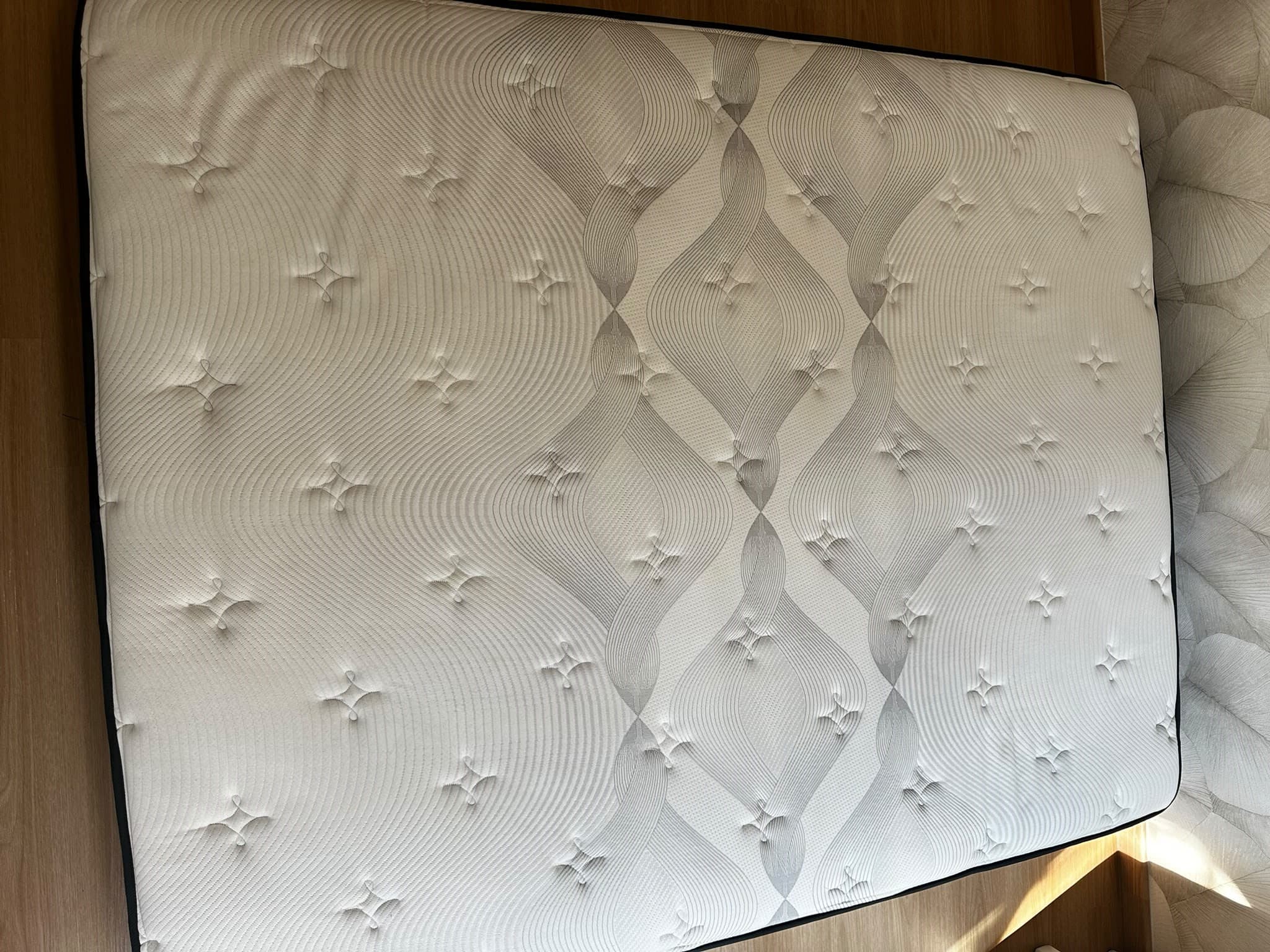 The same mattress after cleaning, with a fresher surface